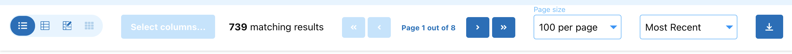 Search options