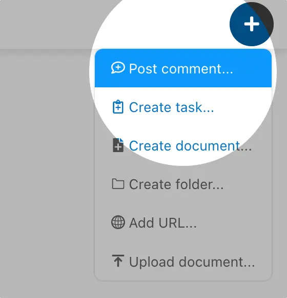 “Plus” button – Post comment