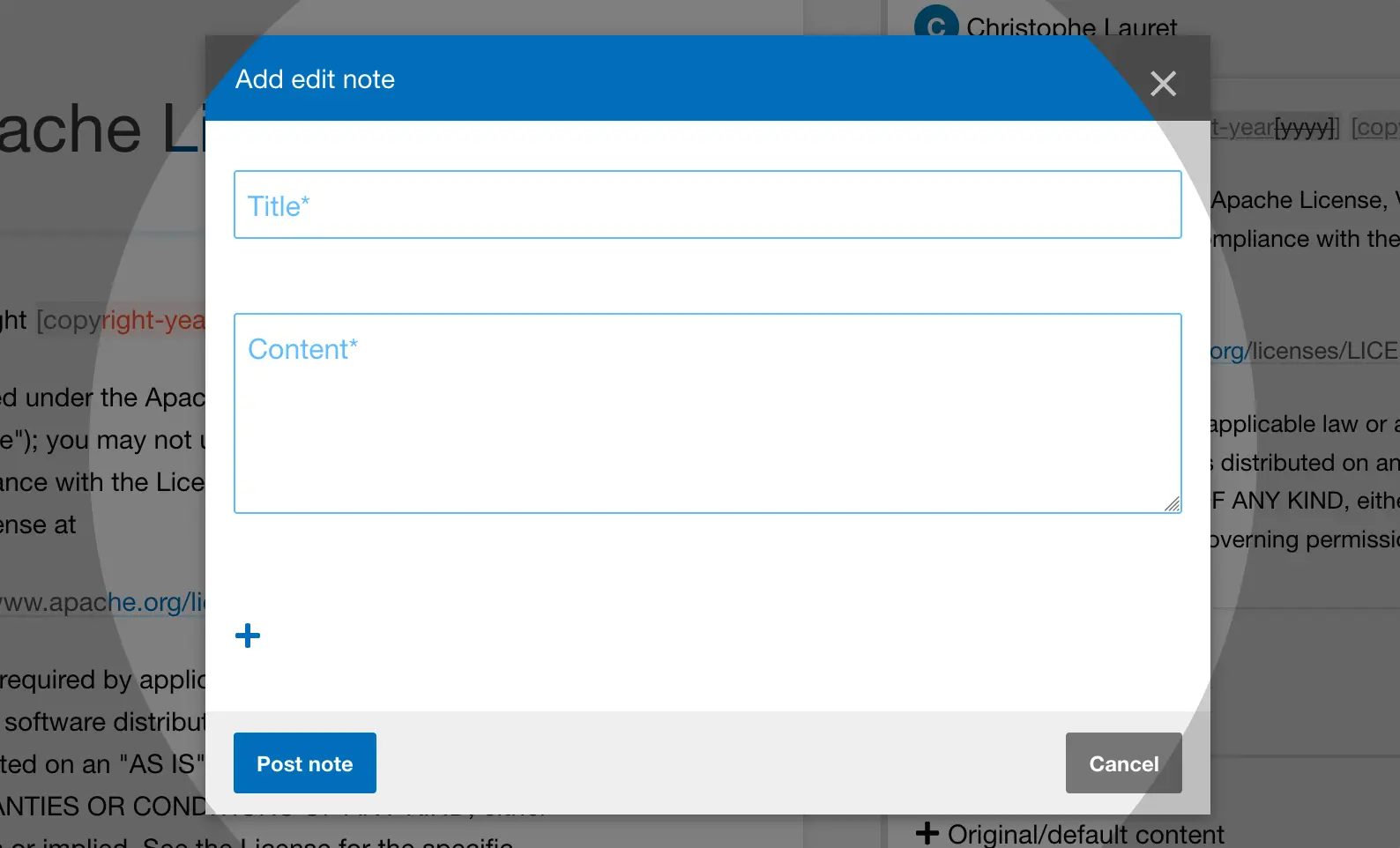 Add edit note dialog