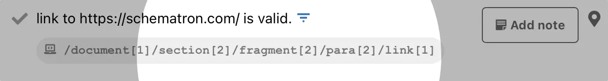 Validation result – XPath