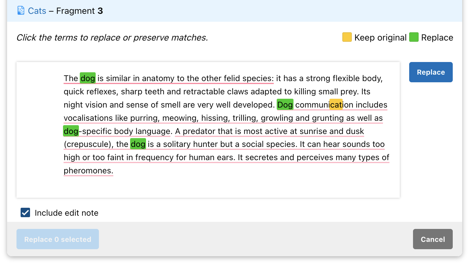 Feature – Search and replace – Interactive mode (v5.9904)